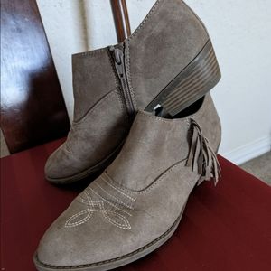 Suede Fringed Booties